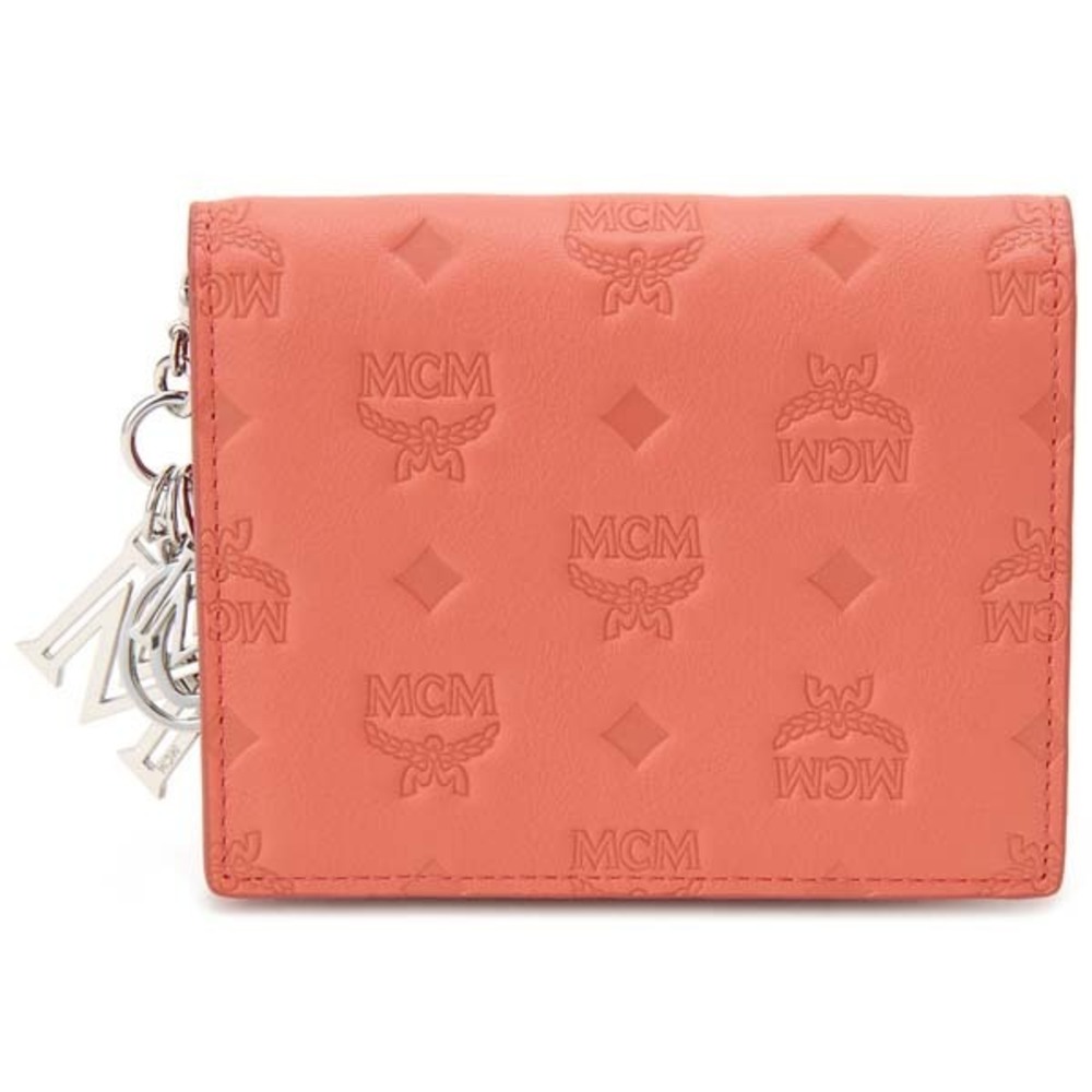 Mcm Bi Fold Wallet Coral Mys Compact